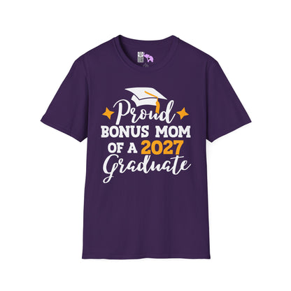 Proud Bonus Mom of a 2027 Graduate Adult T-shirt