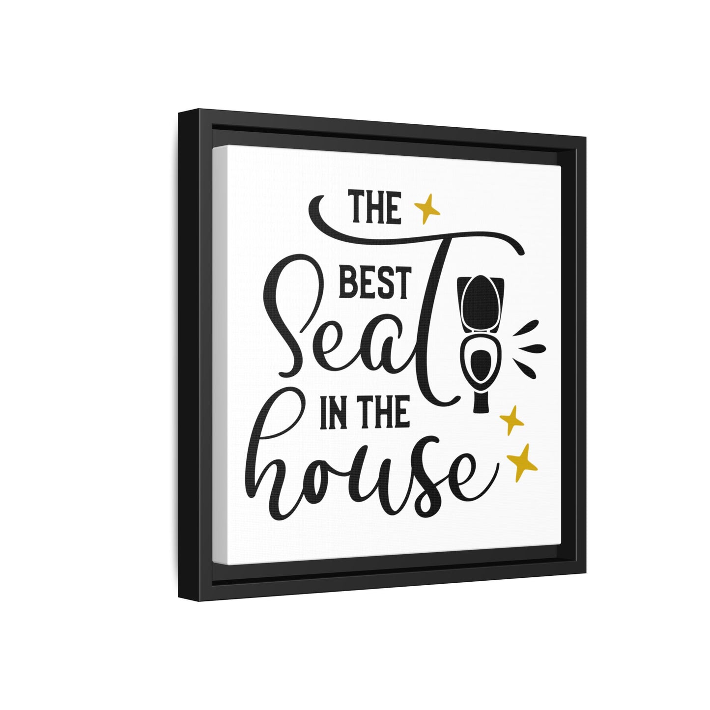 The Best Seat In The House Framed Canvas Bathroom Art