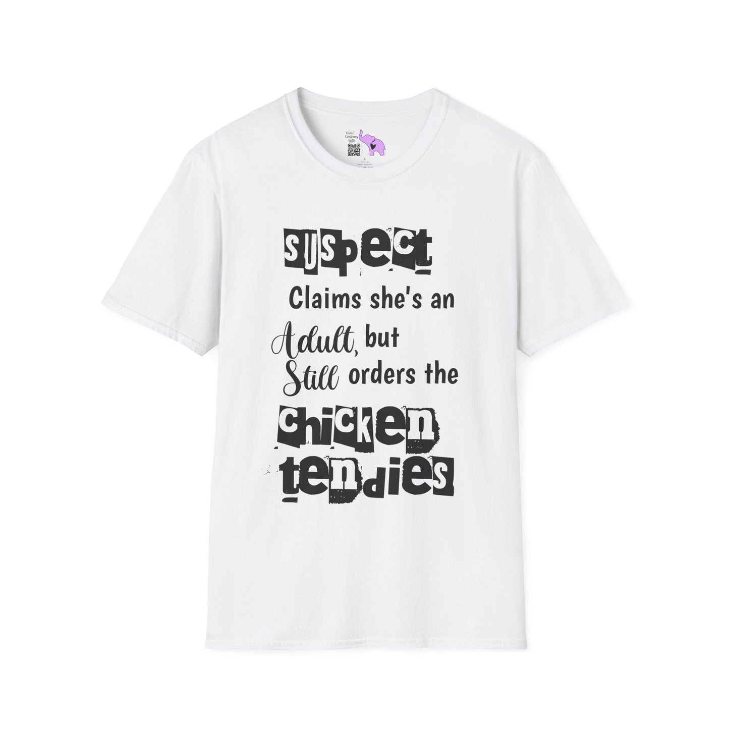 Suspect Claims She's An Adult But Still Orders The Chicken Tendies Adult T-shirt