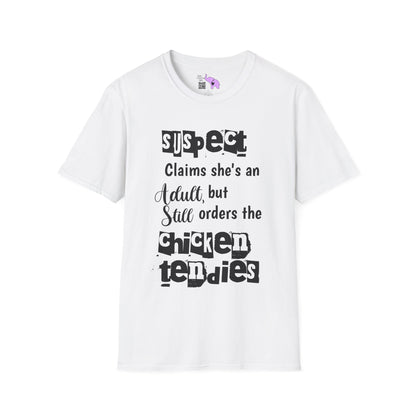 Suspect Claims She's An Adult But Still Orders The Chicken Tendies Adult T-shirt