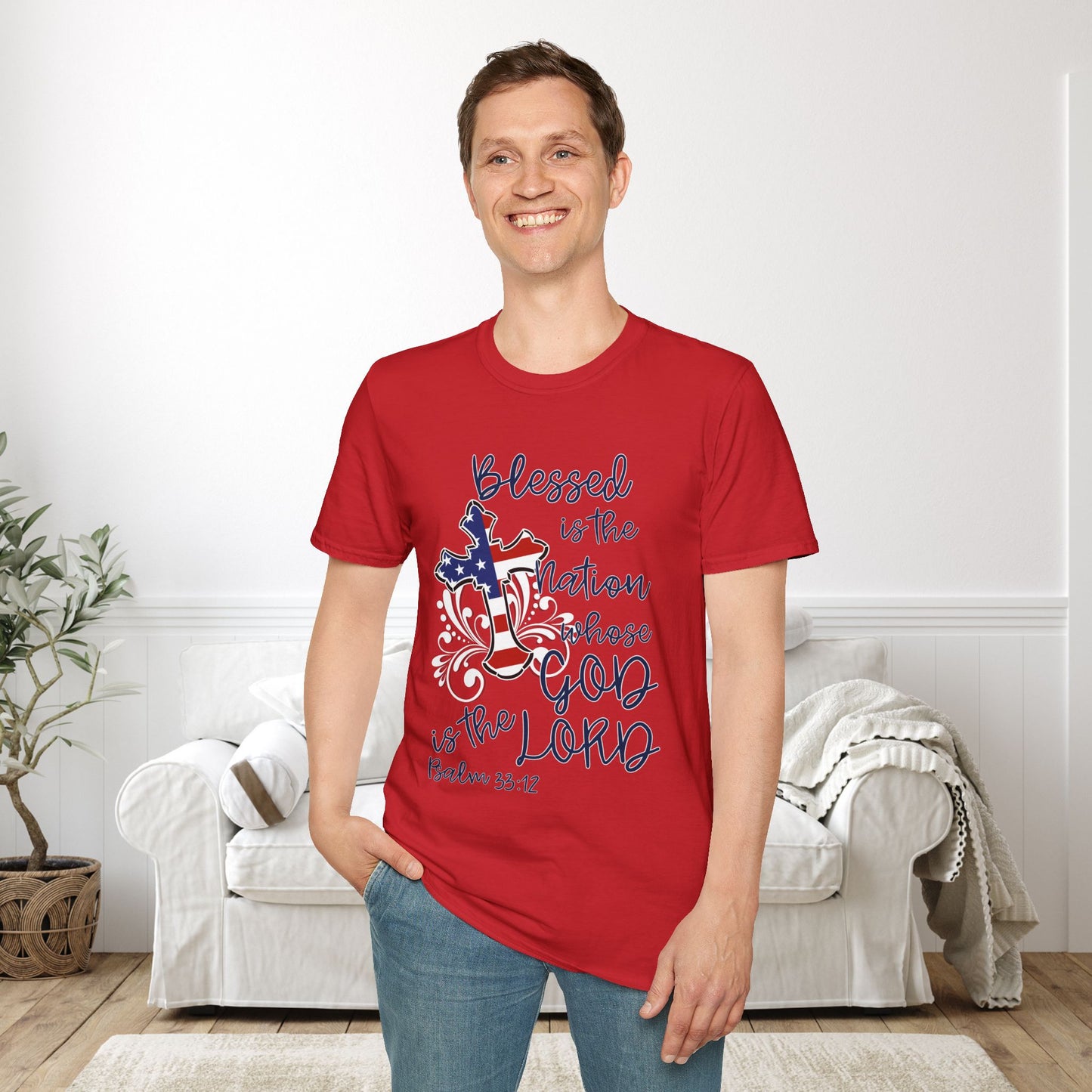 Blessed Is The Nation Whose God Is The Lord Adult T-shirt