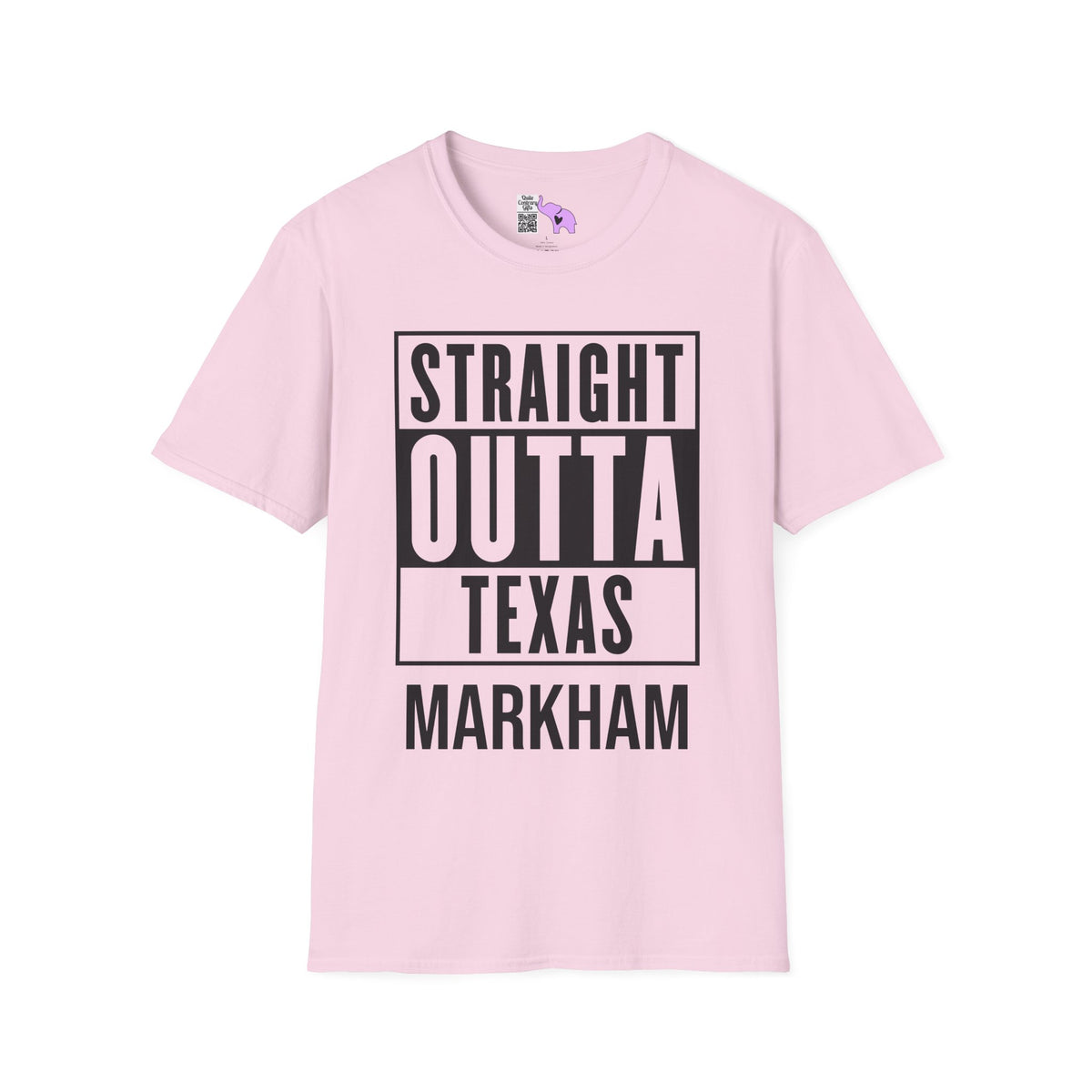 Straight Outta Texas (Light Colors, Black Text) Adult T-shirt