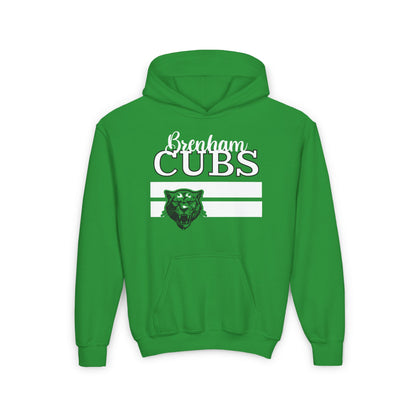 Brenham Cubs w/Mascot & Stripes Mascot Youth Heavy Blend Hoodie