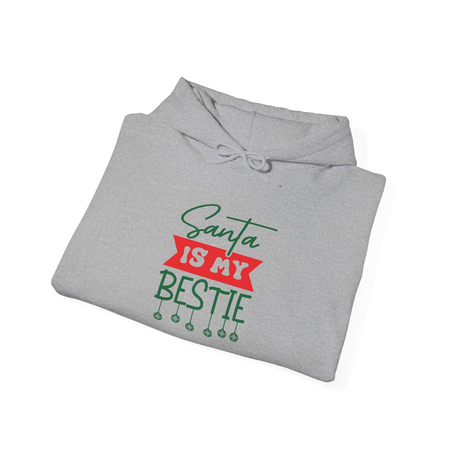 Santa Is My Bestie Adult Heavy Blend™ Hooded Sweatshirt
