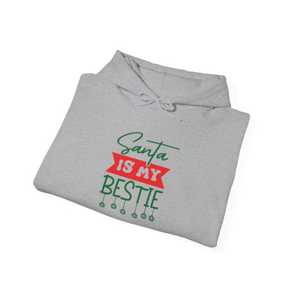 Santa Is My Bestie Adult Heavy Blend™ Hooded Sweatshirt