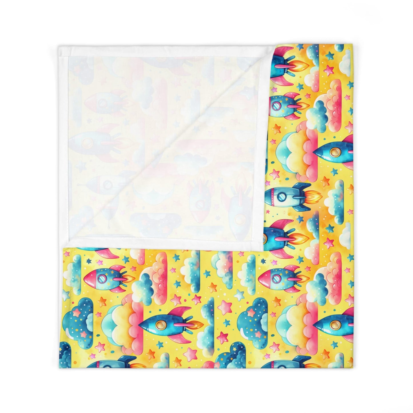 Pastel Rocket Dreams Swaddle Blanket