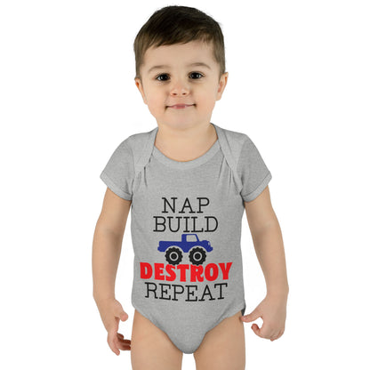Nap Build Destroy Repeat Infant Baby Rib Bodysuit