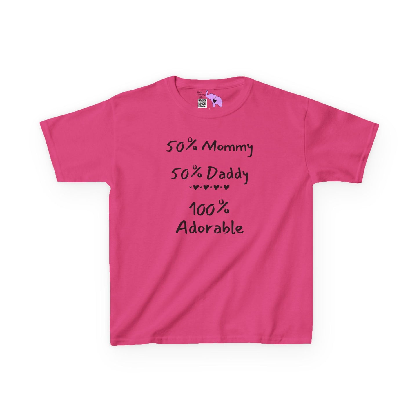 50% Mommy 50% Daddy 100% Adorable Kids Heavy Cotton™ Tee