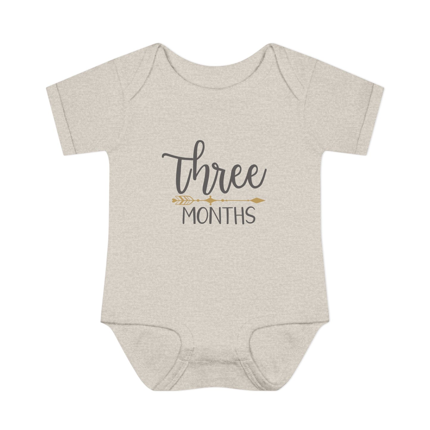 Golden Arrow Milestone Baby Bodysuit-Three Months
