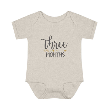 Golden Arrow Milestone Baby Bodysuit-Three Months