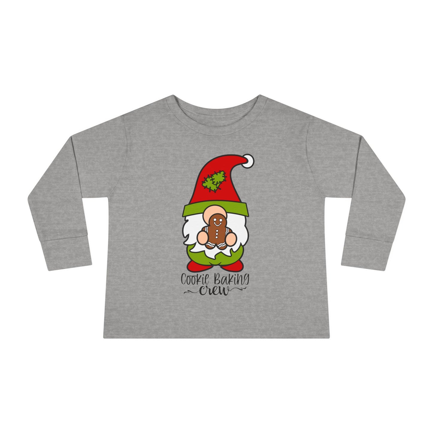 Cookie Baking Crew Gnome Toddler Long Sleeve Tee