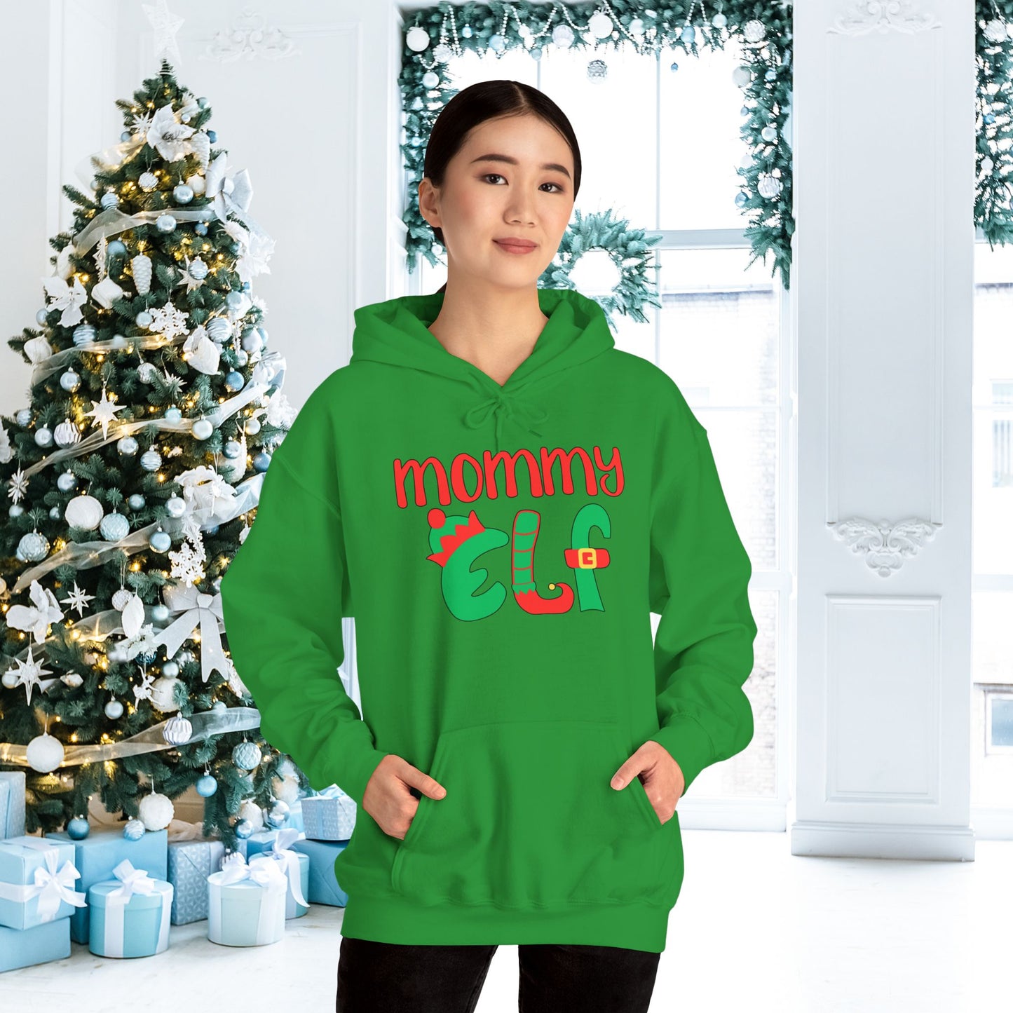 Mommy Elf Adult Heavy Blend™ Hoodie