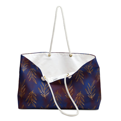 Midnight Gilded Leaves Weekender Bag
