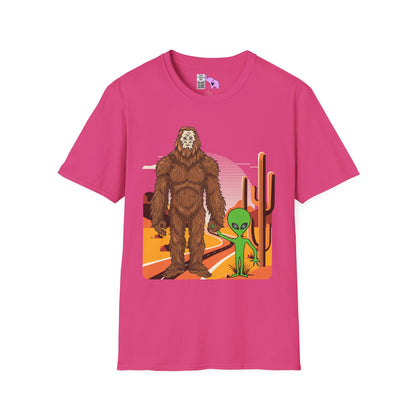 Bigfoot & Alien Adult T-shirt