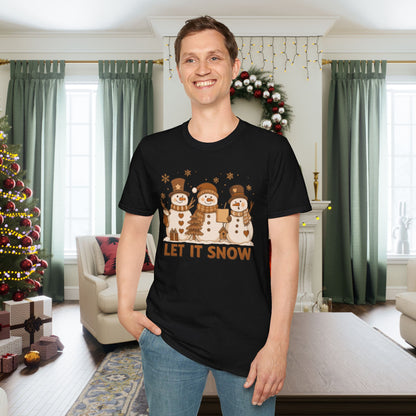 Let It Snow (Snowmen Trio) Adult T-shirt