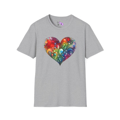 Color Burst Heart Adult T-shirt