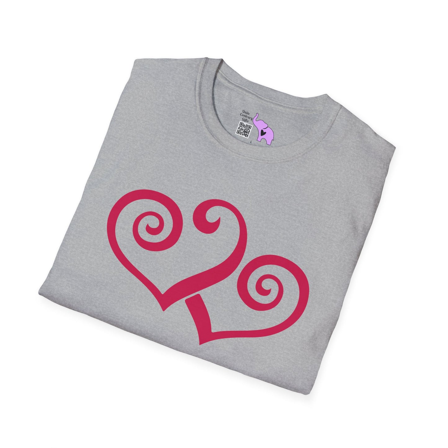 Double Hearts Adult Unisex Tshirt