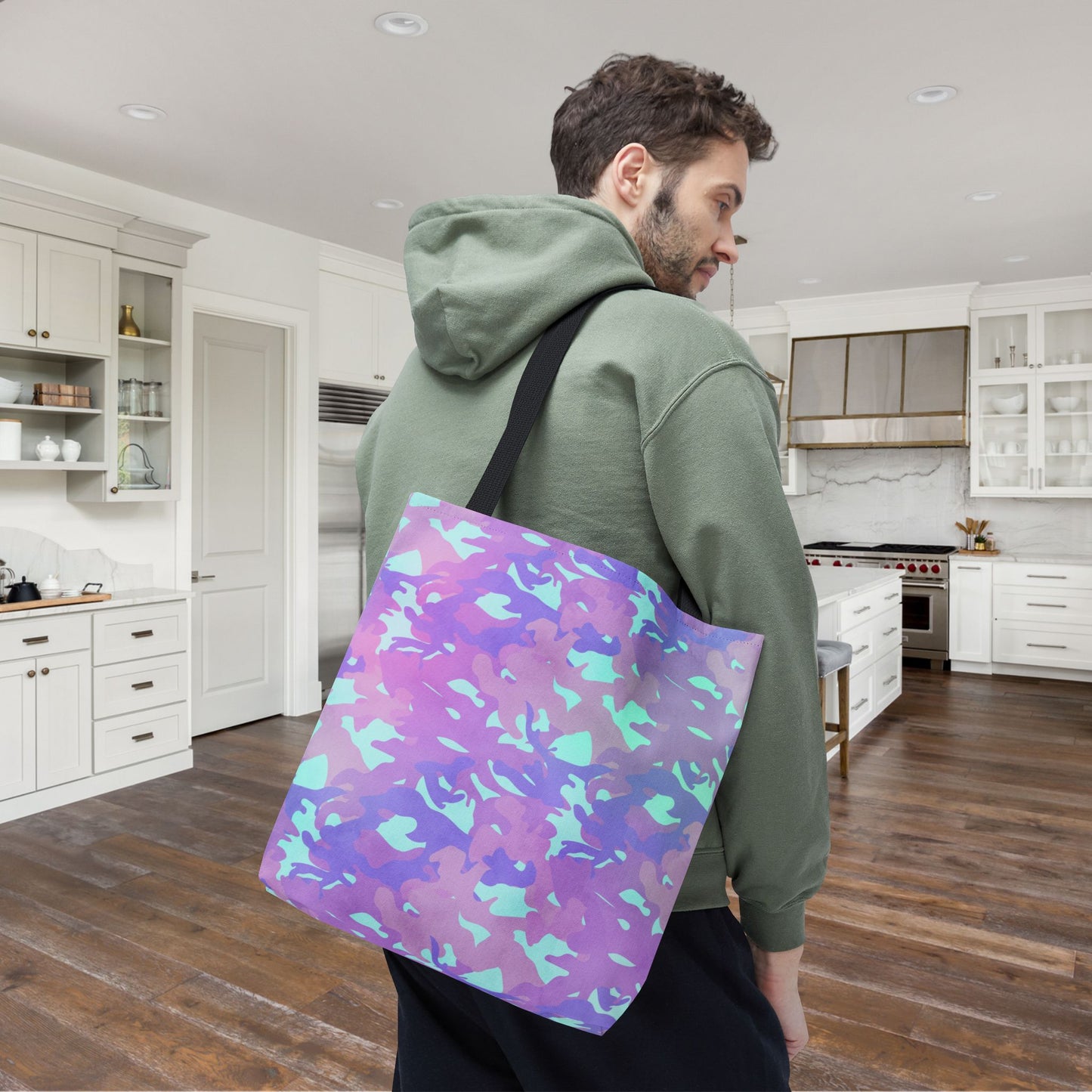 Lavender Mist Camo Canvas Tote Bag