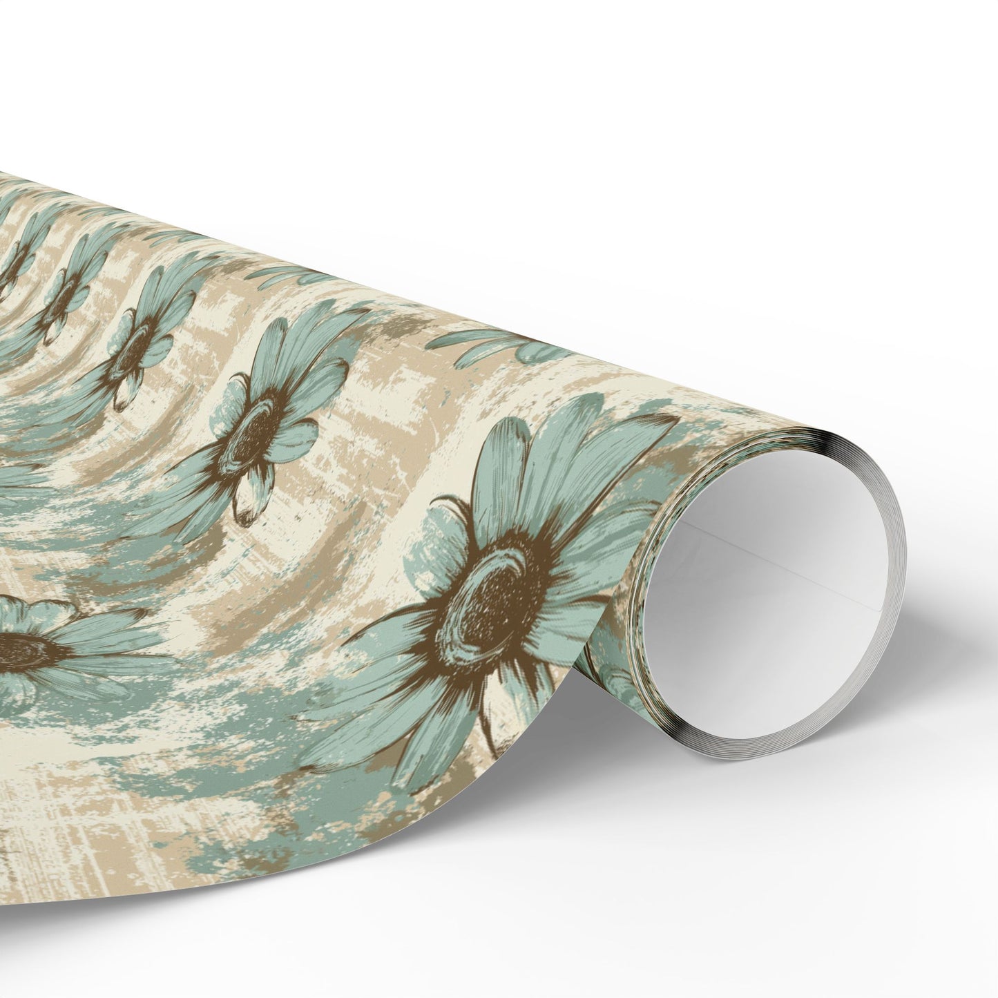 Rustic Teal Daisy Wrapping Paper