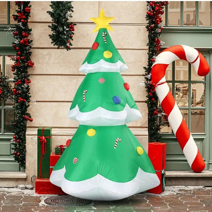 Festive 6.9ft Christmas Tree with Ornaments LED Inflatable