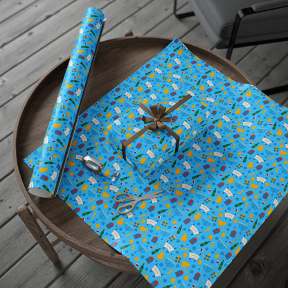 Illuminated Symbols Hanukkah Wrapping Paper