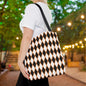 Midnight Ember Harlequin Canvas Tote Bag