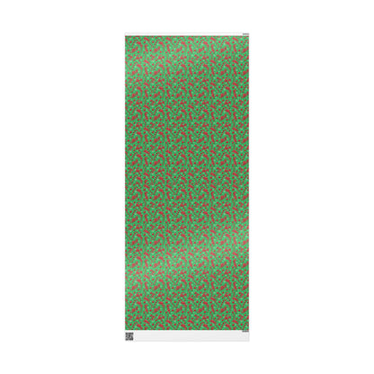 Red & Green Candy Canes Custom Name Wrapping Paper (Mary)