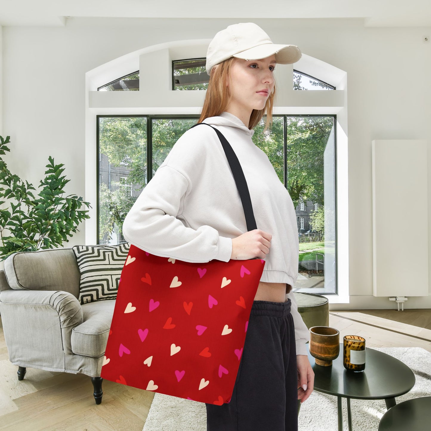 Cupid's Confetti Canvas Tote Bag