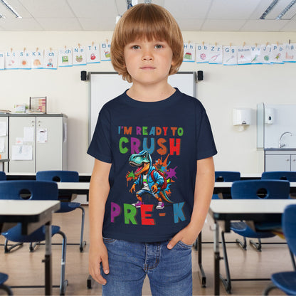 I'm Ready to CRUSH Pre-K Dinosaur Heavy Cotton™ Toddler T-shirt