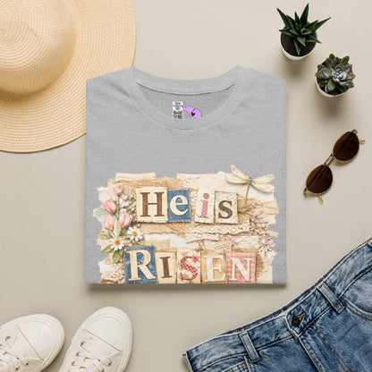 He Is Risen (Lace Collage) Adult T-shirt