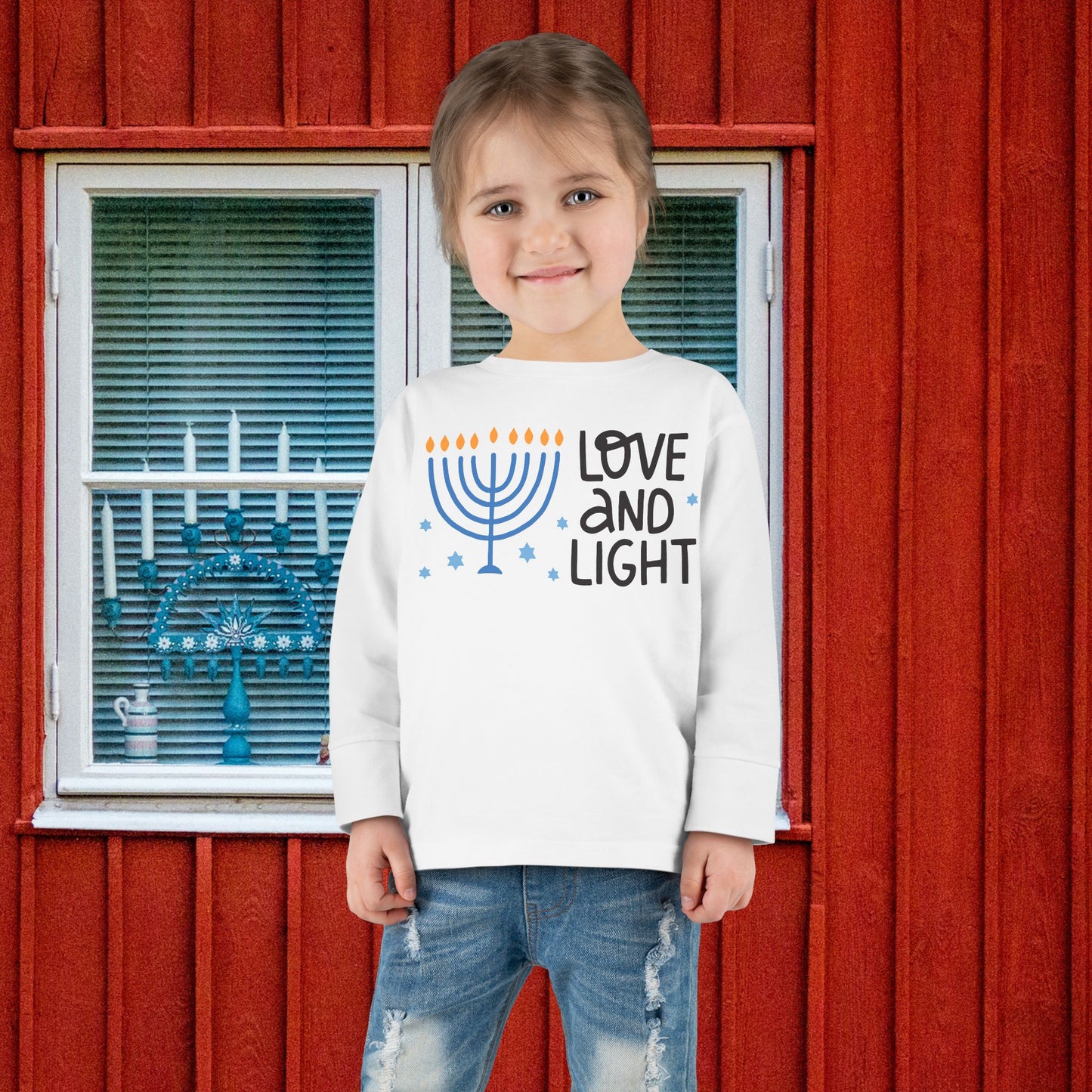 Hanukkah Love & Light Toddler Long Sleeve Tee