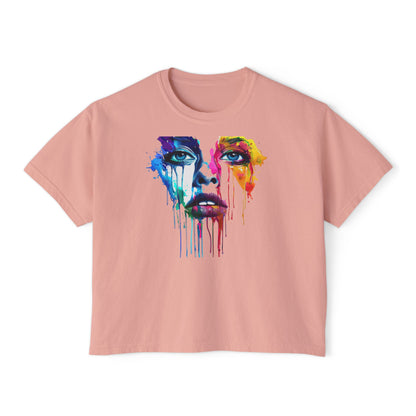 Colorful Face Women's Boxy Tee