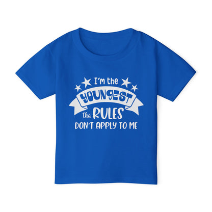 I'm The Youngest The Rules Don't Apply To Me Heavy Cotton™ Toddler T-shirt