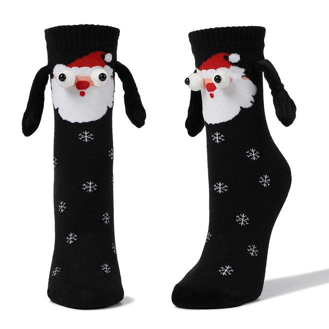 Magnetic Hand-Holding Christmas Socks
