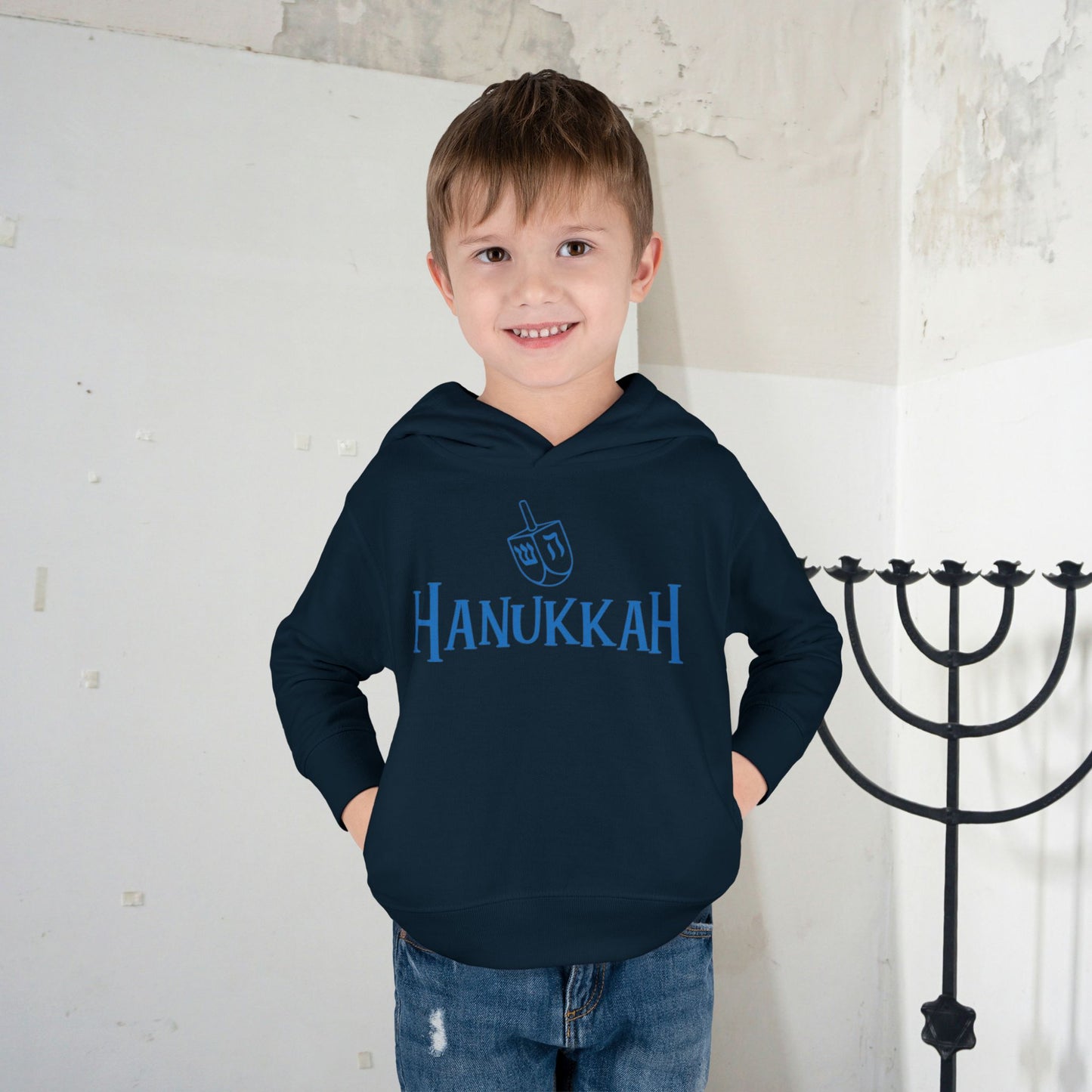Hanukkah Toddler Pullover Fleece Hoodie
