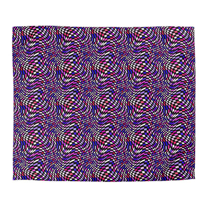 Warped Purple Checkered Duvet Bedding Set