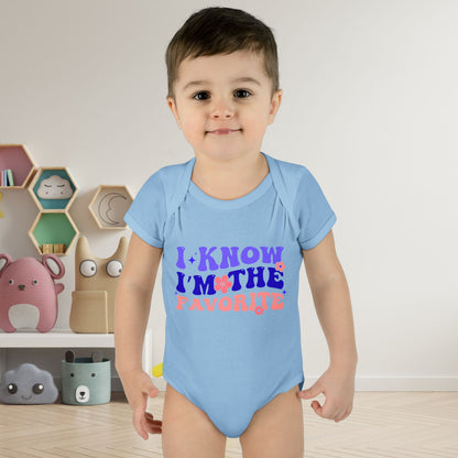 I Know I'm The Favorite Infant Baby Rib Bodysuit
