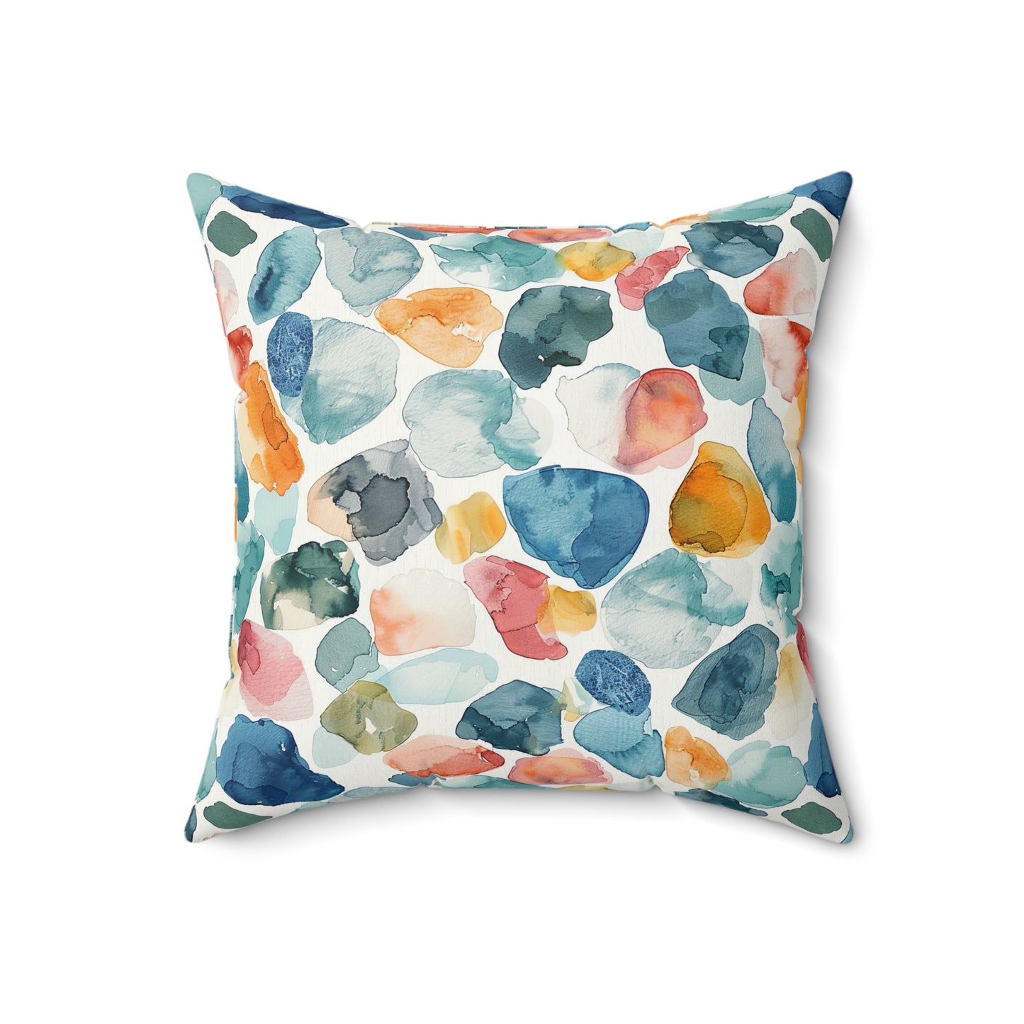 Watercolor Pebble Terrazzo Throw Pillow
