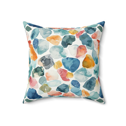 Watercolor Pebble Terrazzo Throw Pillow