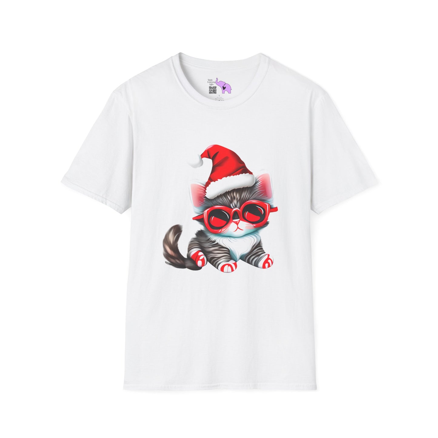 Santa Kitten Adult T-shirt