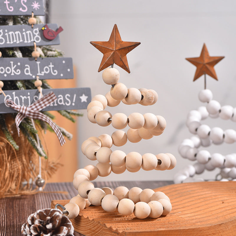 Wooden Beads Christmas Spiral Tree