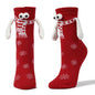 Magnetic Hand-Holding Christmas Socks
