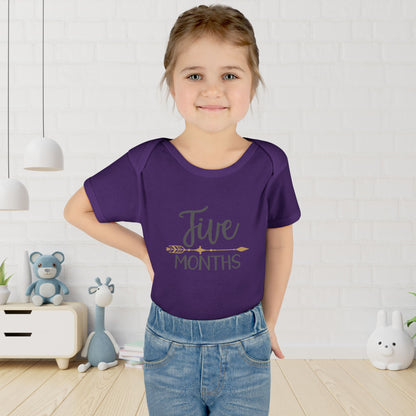 Golden Arrow Milestone Baby Bodysuit-Five Months
