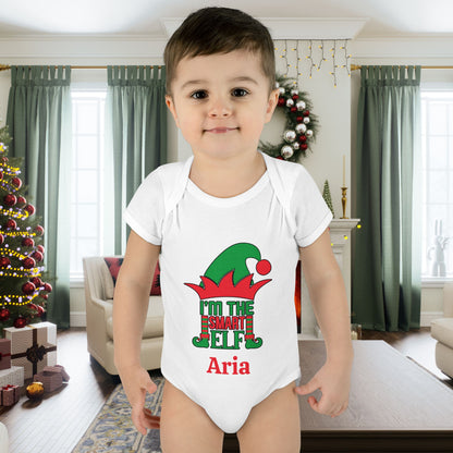 I'm The Smart Elf Personalized Infant Baby Rib Bodysuit