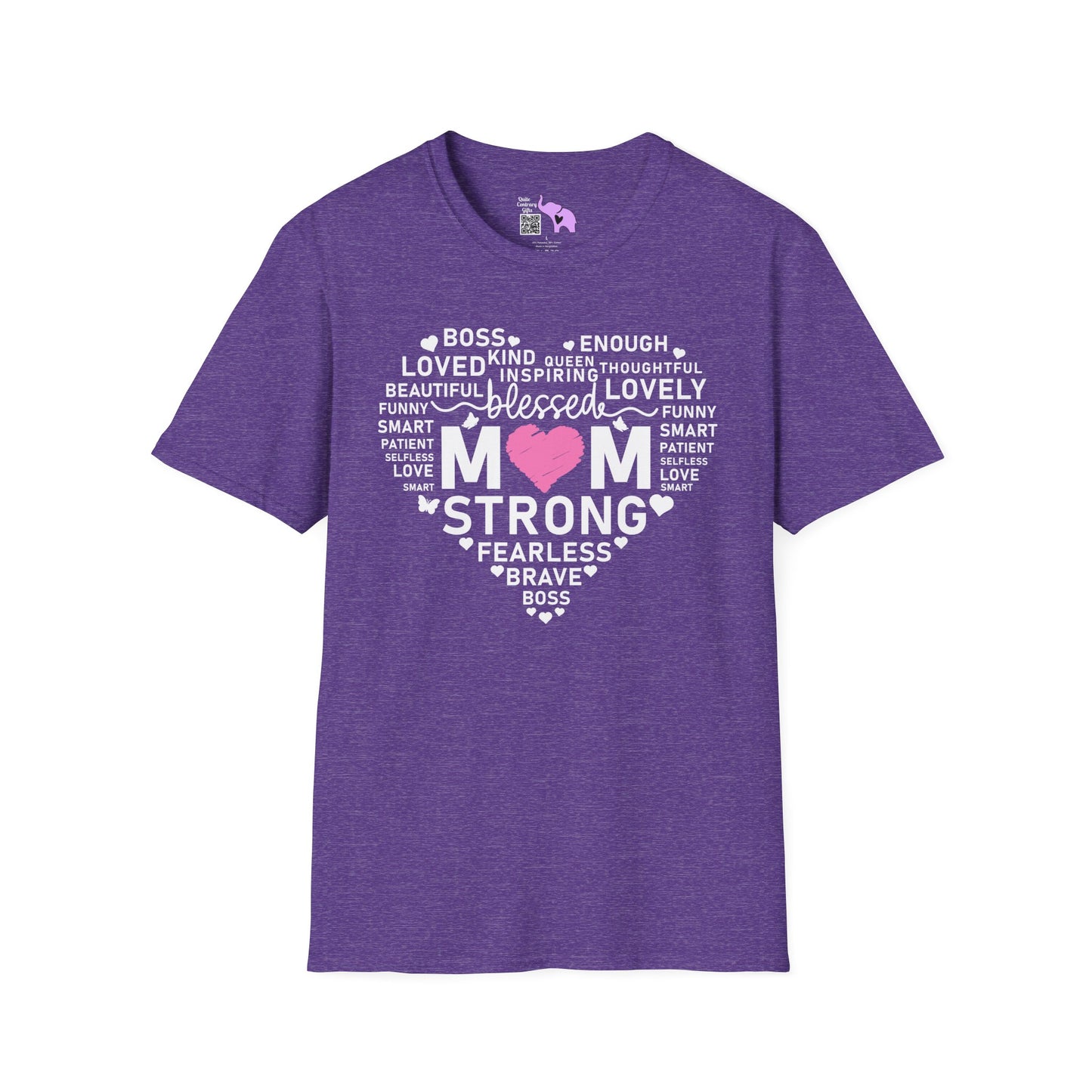 Mom Strong (Heart) Adult T-shirt