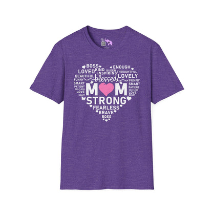 Mom Strong (Heart) Adult T-shirt