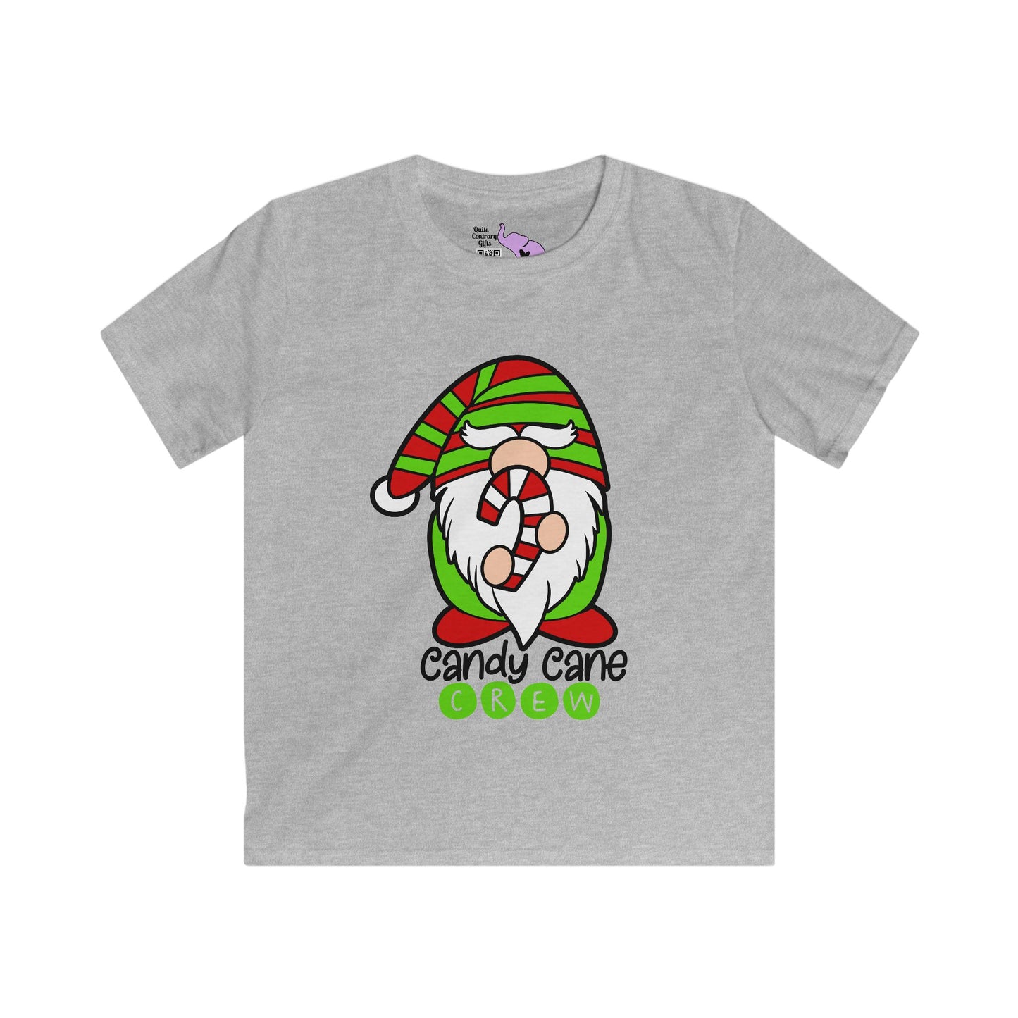 Candy Cane Crew Gnome Youth Softstyle Tee