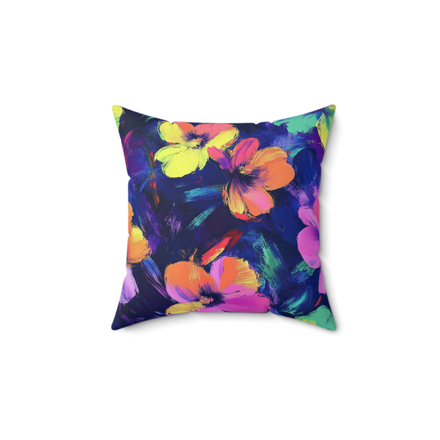 Watercolor Flowers Throw Pillow
