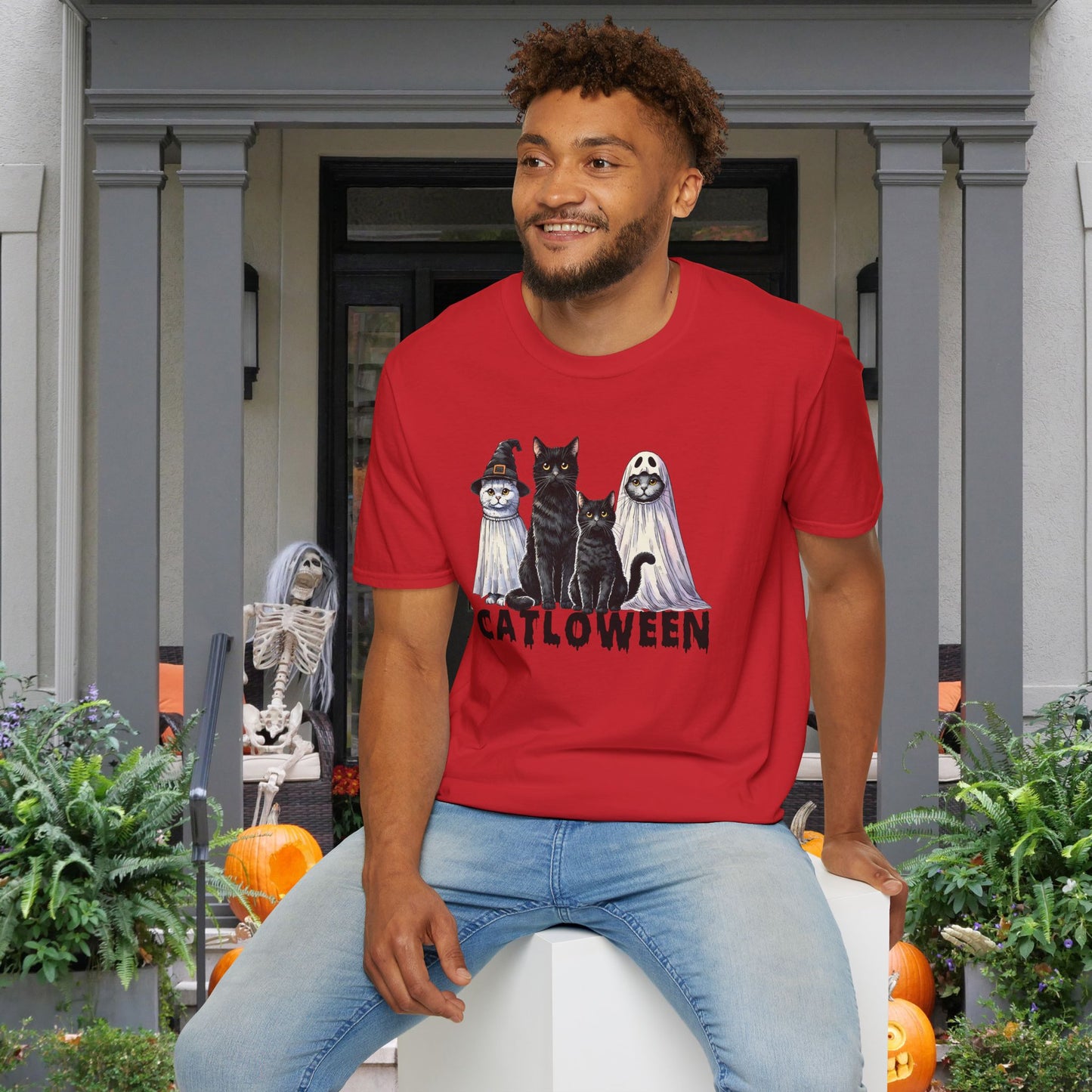 Catloween Adult T-shirt