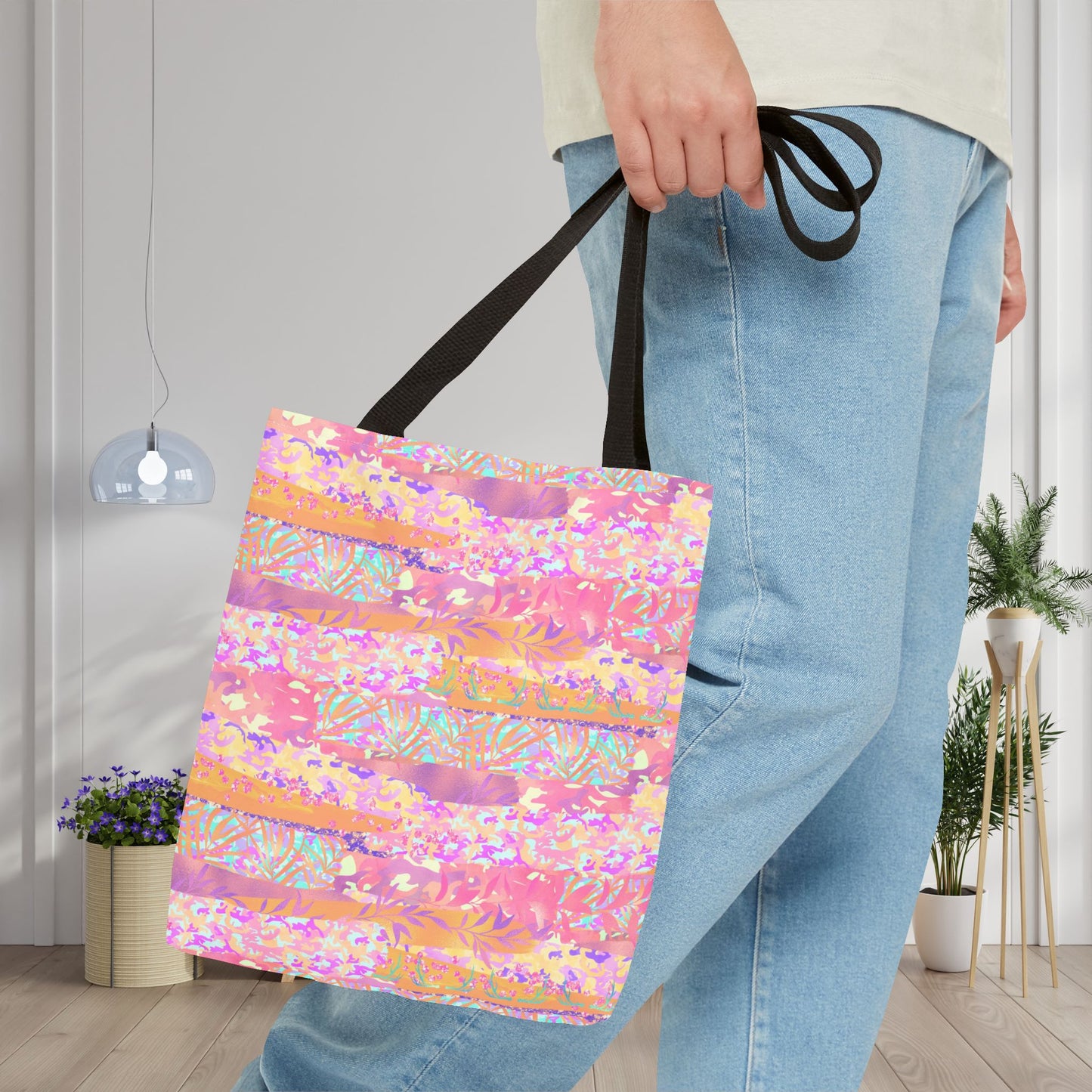 Wild Tropic Collage Canvas Tote Bag